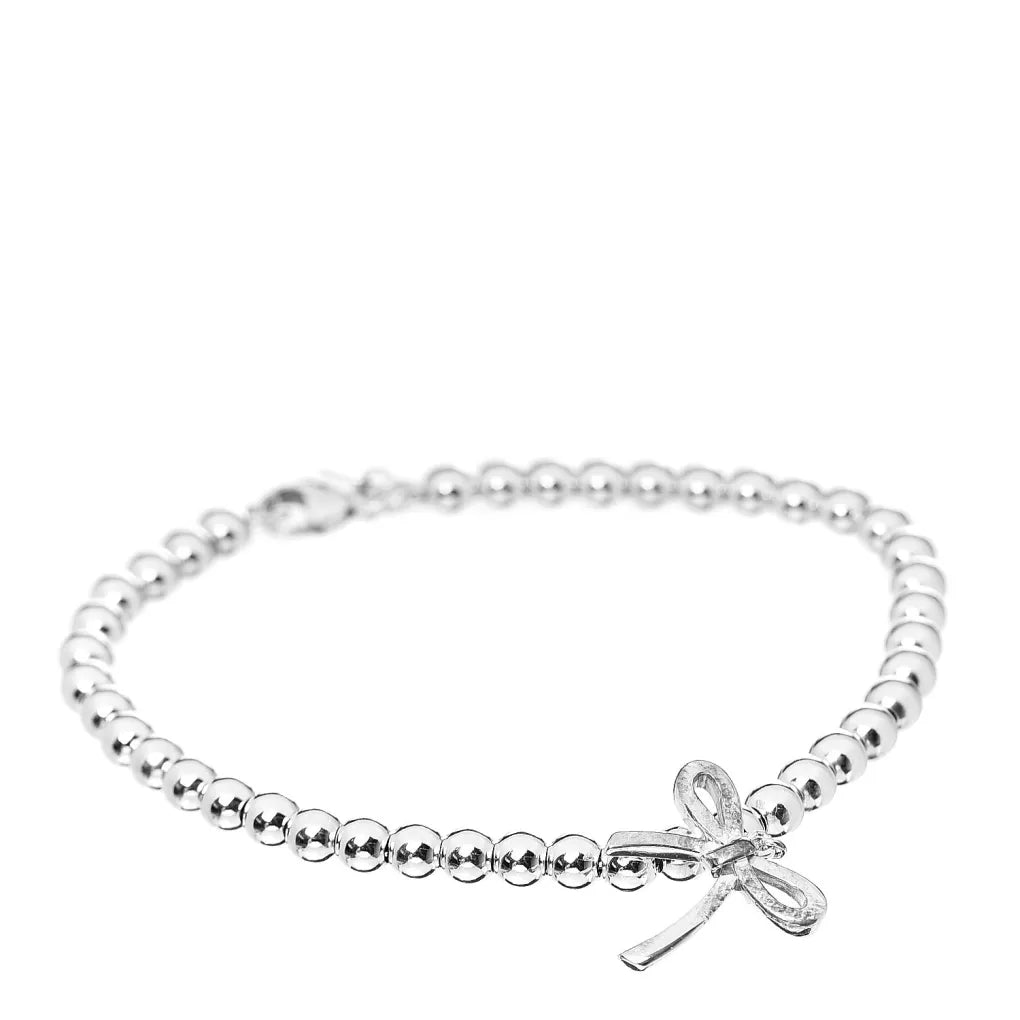 [Hevara Jewelry]STERLING SILVER BOW BEAD BRACELET