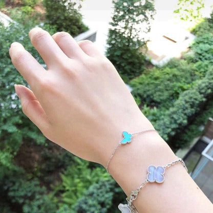 [⭐Hevara Jewelry]BUTTERFLY TURQUOISE BUTTERFLY BRACELET SILVER