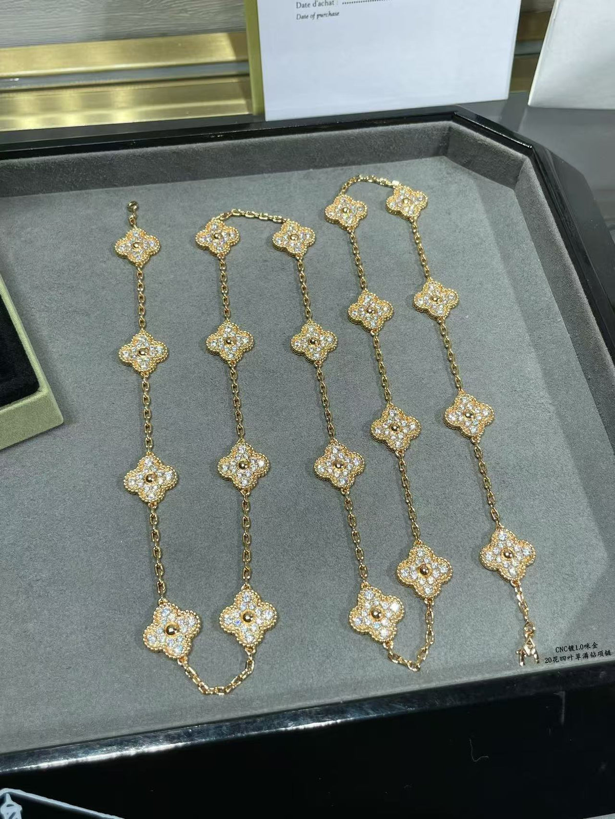 [⭐Hevara Jewelry]CLOVER 20 MOTIFS FULL-DIAMOND NECKLACE