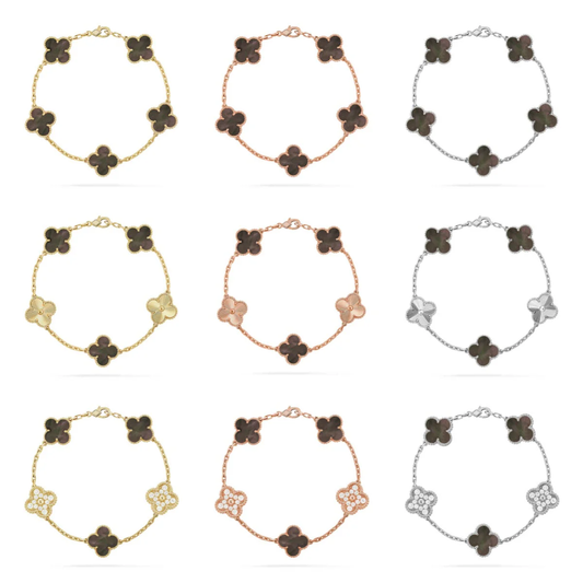 [⭐Hevara Jewelry] CLOVER 5 MOTIF GRAY MOP BRACELET COLLECTION