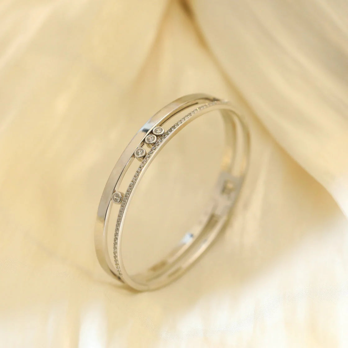 [⭐Hevara Jewelry]Move Romane Diamond Bangle Bracelet