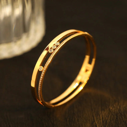 [⭐Hevara Jewelry]Move Romane Diamond Bangle Bracelet