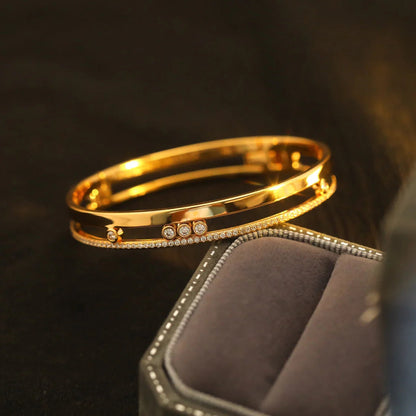 [⭐Hevara Jewelry]Move Romane Diamond Bangle Bracelet