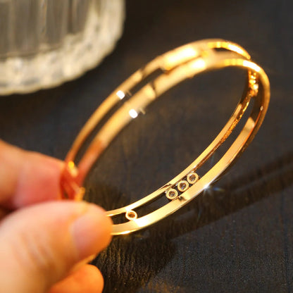 [⭐Hevara Jewelry]Move Romane Diamond Bangle Bracelet