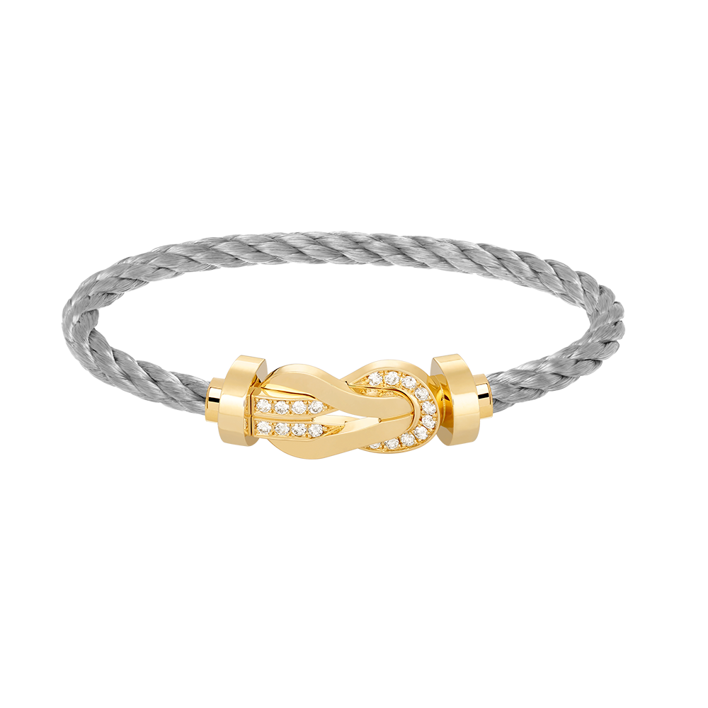 [⭐Hevara Jewelry]CHANCE LARGE 8 FIGURE BUCKLE HALF DIAMOND BRACELET GOLD