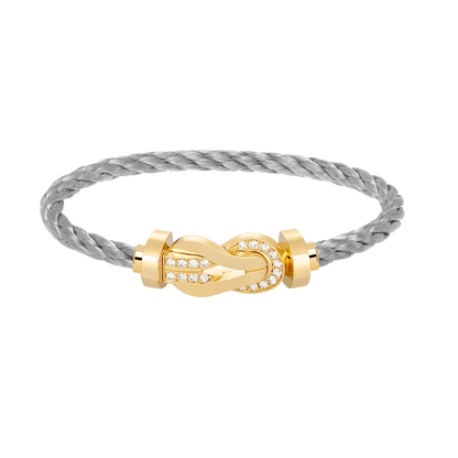[⭐Hevara Jewelry]CHANCE LARGE 8 FIGURE BUCKLE HALF DIAMOND BRACELET GOLD