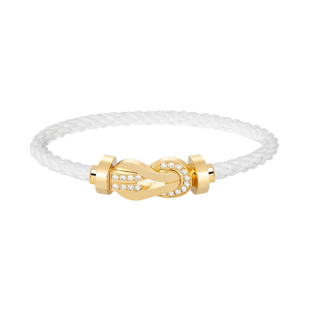 [⭐Hevara Jewelry]CHANCE LARGE 8 FIGURE BUCKLE HALF DIAMOND BRACELET GOLD