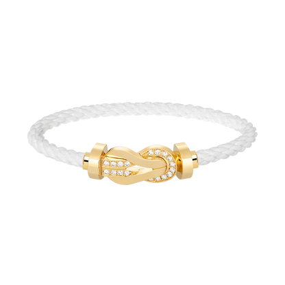 [⭐Hevara Jewelry]CHANCE LARGE 8 FIGURE BUCKLE HALF DIAMOND BRACELET GOLD