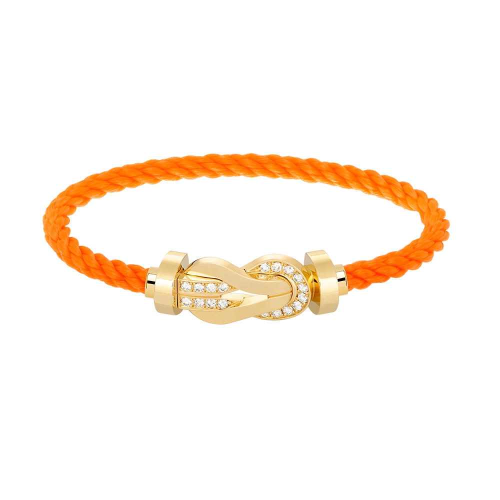 [⭐Hevara Jewelry]CHANCE LARGE 8 FIGURE BUCKLE HALF DIAMOND BRACELET GOLD