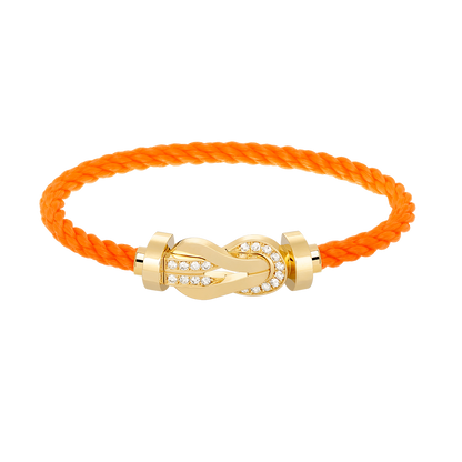 [⭐Hevara Jewelry]CHANCE LARGE 8 FIGURE BUCKLE HALF DIAMOND BRACELET GOLD