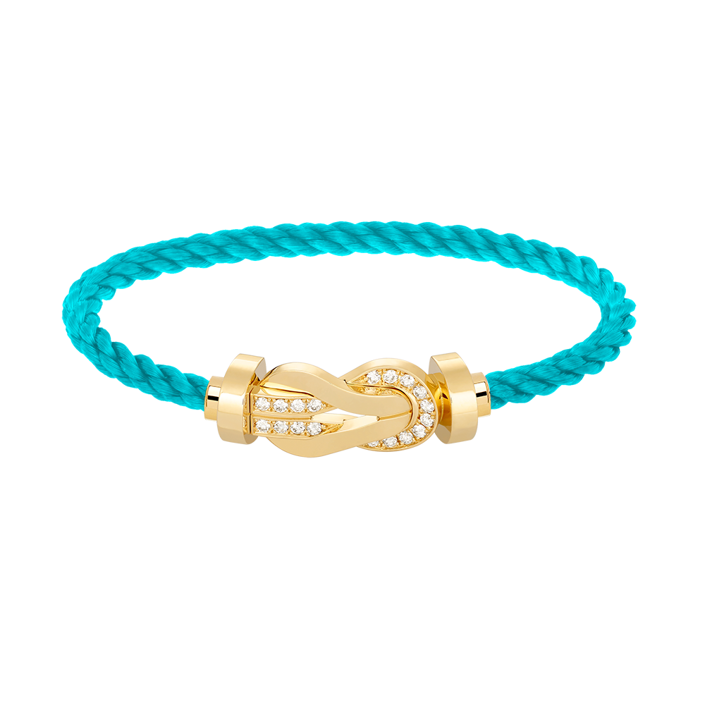[⭐Hevara Jewelry]CHANCE LARGE 8 FIGURE BUCKLE HALF DIAMOND BRACELET GOLD