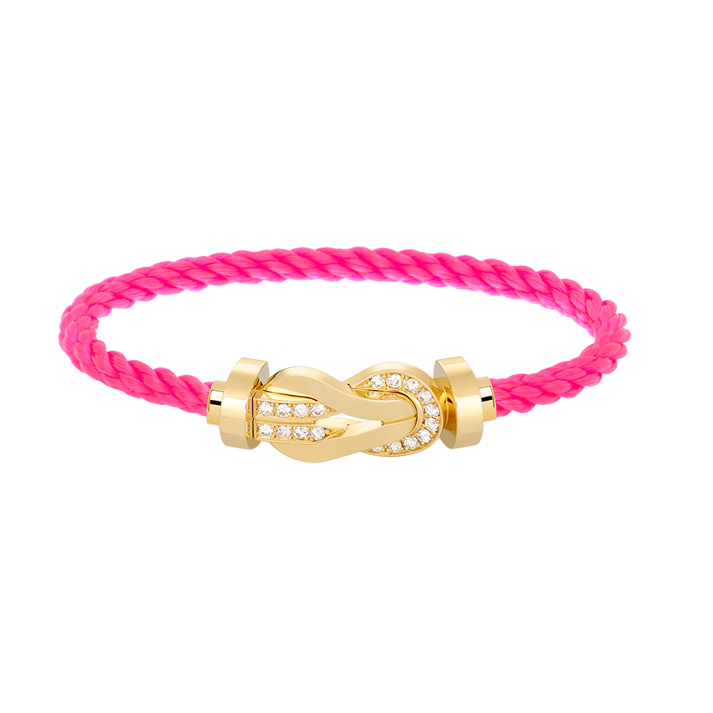 [⭐Hevara Jewelry]CHANCE LARGE 8 FIGURE BUCKLE HALF DIAMOND BRACELET GOLD
