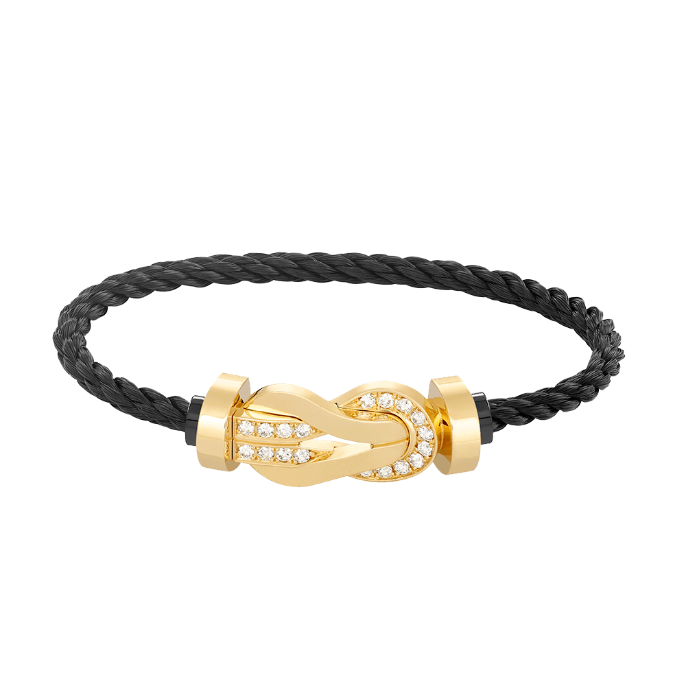 [⭐Hevara Jewelry]CHANCE LARGE 8 FIGURE BUCKLE HALF DIAMOND BRACELET GOLD
