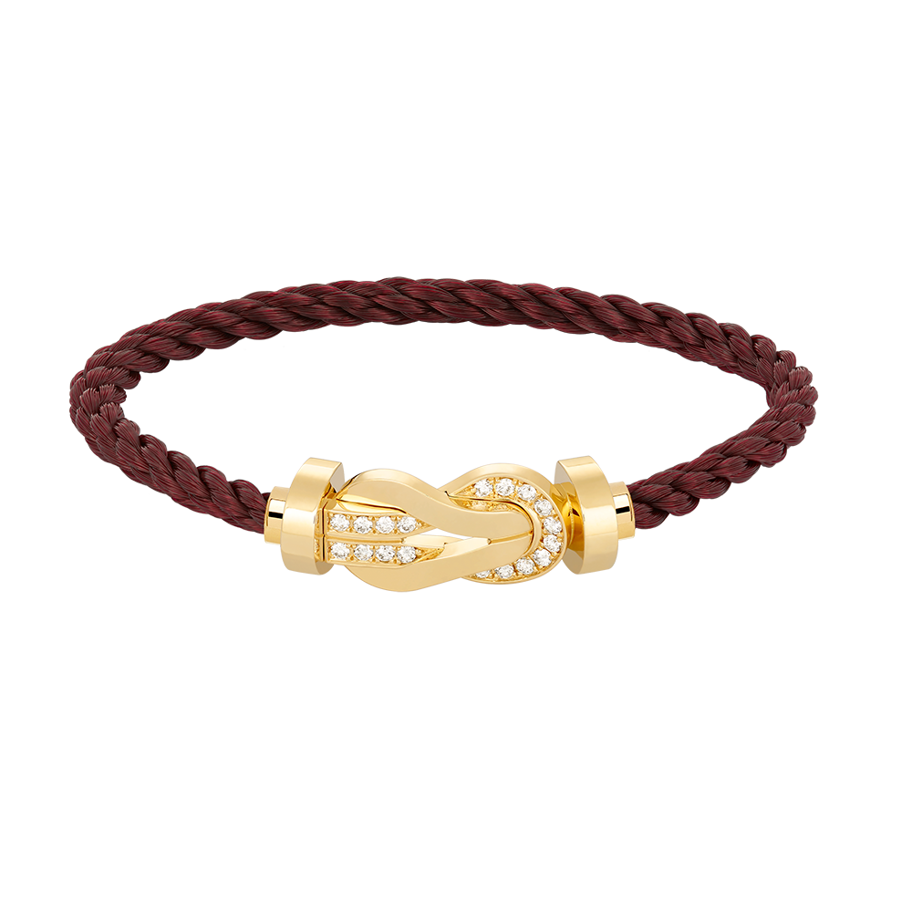 [⭐Hevara Jewelry]CHANCE LARGE 8 FIGURE BUCKLE HALF DIAMOND BRACELET GOLD