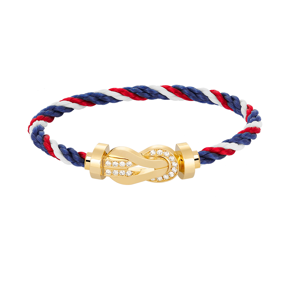 [⭐Hevara Jewelry]CHANCE LARGE 8 FIGURE BUCKLE HALF DIAMOND BRACELET GOLD