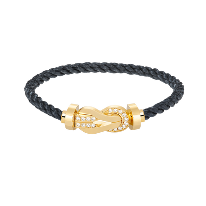 [⭐Hevara Jewelry]CHANCE LARGE 8 FIGURE BUCKLE HALF DIAMOND BRACELET GOLD
