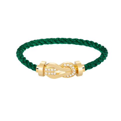 [⭐Hevara Jewelry]CHANCE LARGE 8 FIGURE BUCKLE HALF DIAMOND BRACELET GOLD
