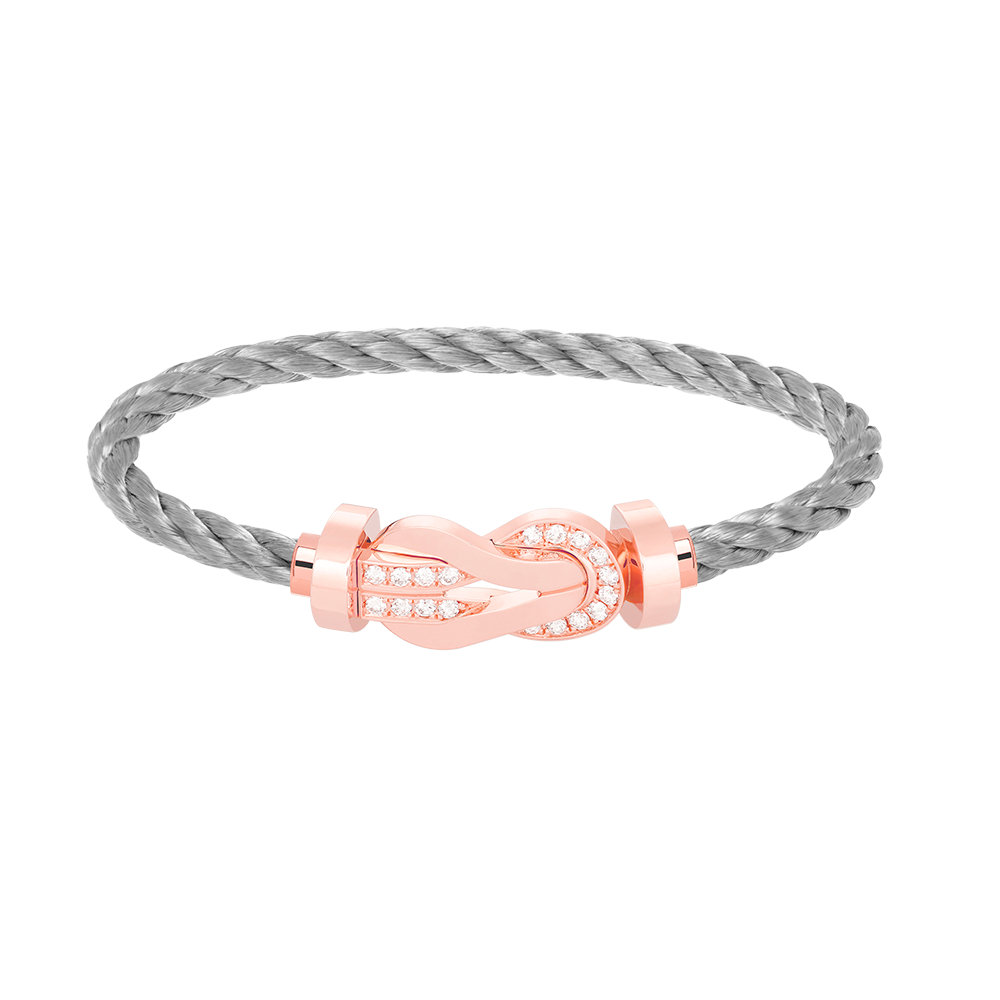 [⭐Hevara Jewelry]CHANCE LARGE 8 FIGURE BUCKLE HALF DIAMOND BRACELET ROSE GOLD