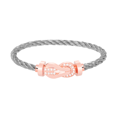 [⭐Hevara Jewelry]CHANCE LARGE 8 FIGURE BUCKLE HALF DIAMOND BRACELET ROSE GOLD
