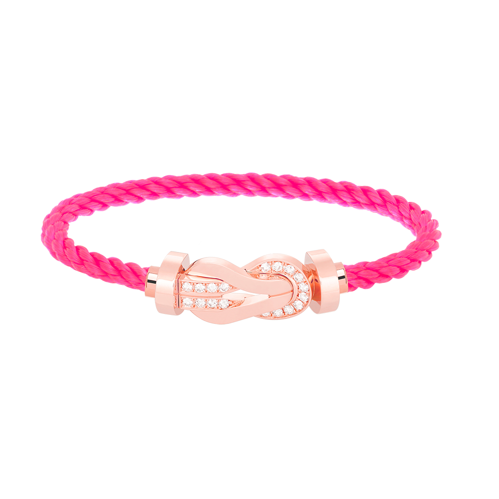 [⭐Hevara Jewelry]CHANCE LARGE 8 FIGURE BUCKLE HALF DIAMOND BRACELET ROSE GOLD