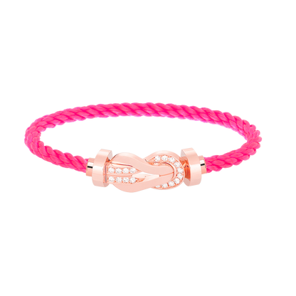 [⭐Hevara Jewelry]CHANCE LARGE 8 FIGURE BUCKLE HALF DIAMOND BRACELET ROSE GOLD