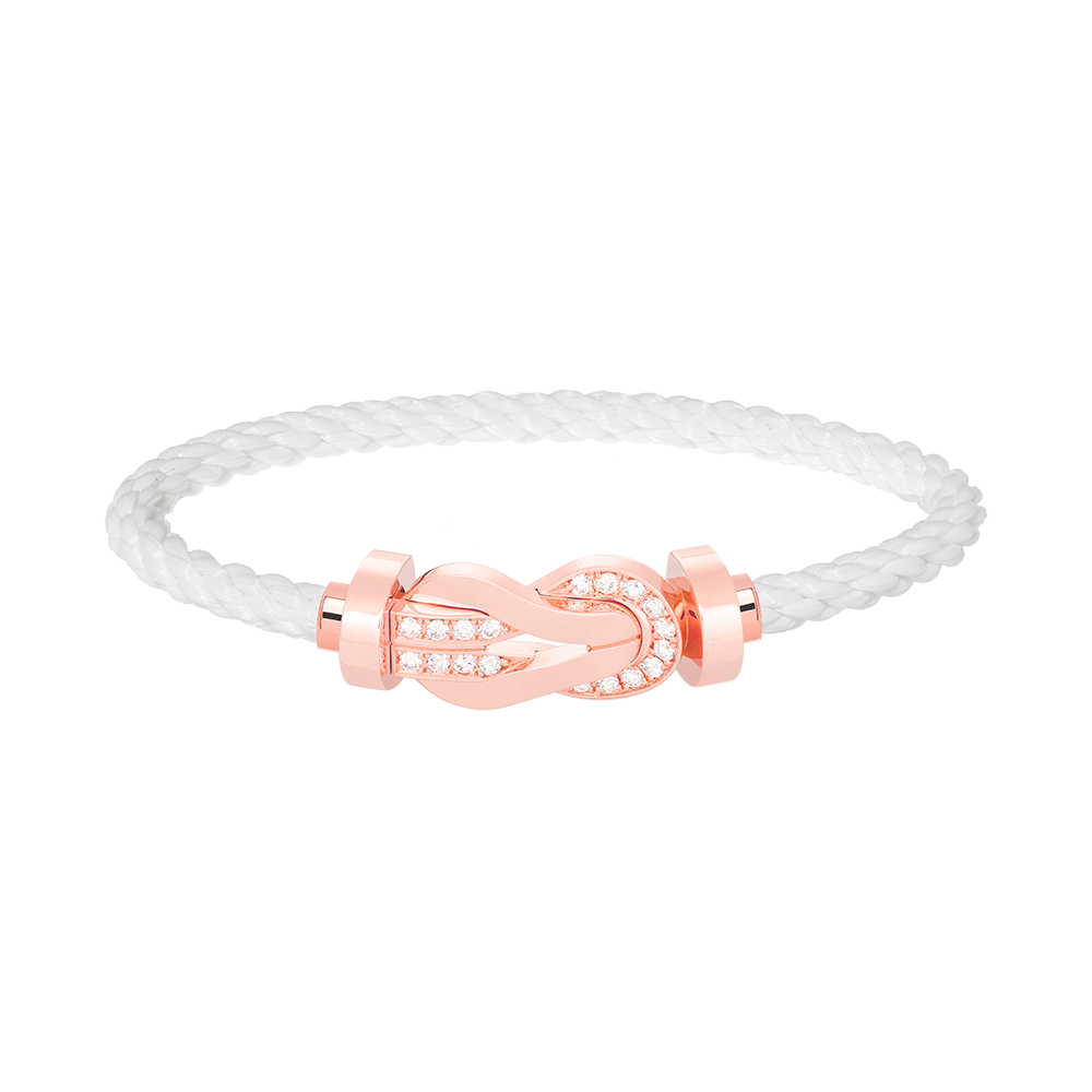 [⭐Hevara Jewelry]CHANCE LARGE 8 FIGURE BUCKLE HALF DIAMOND BRACELET ROSE GOLD