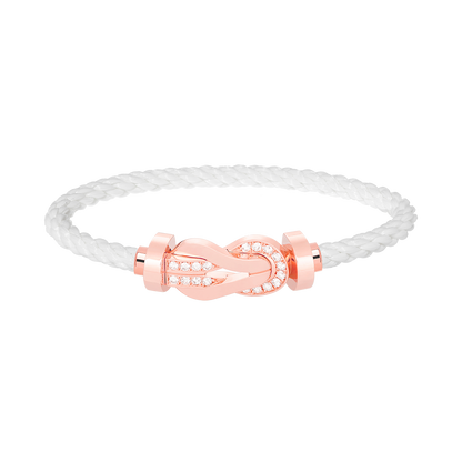 [⭐Hevara Jewelry]CHANCE LARGE 8 FIGURE BUCKLE HALF DIAMOND BRACELET ROSE GOLD