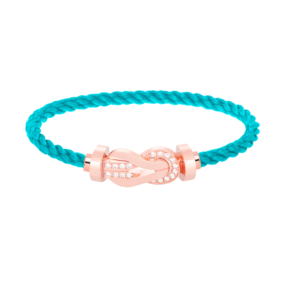 [⭐Hevara Jewelry]CHANCE LARGE 8 FIGURE BUCKLE HALF DIAMOND BRACELET ROSE GOLD