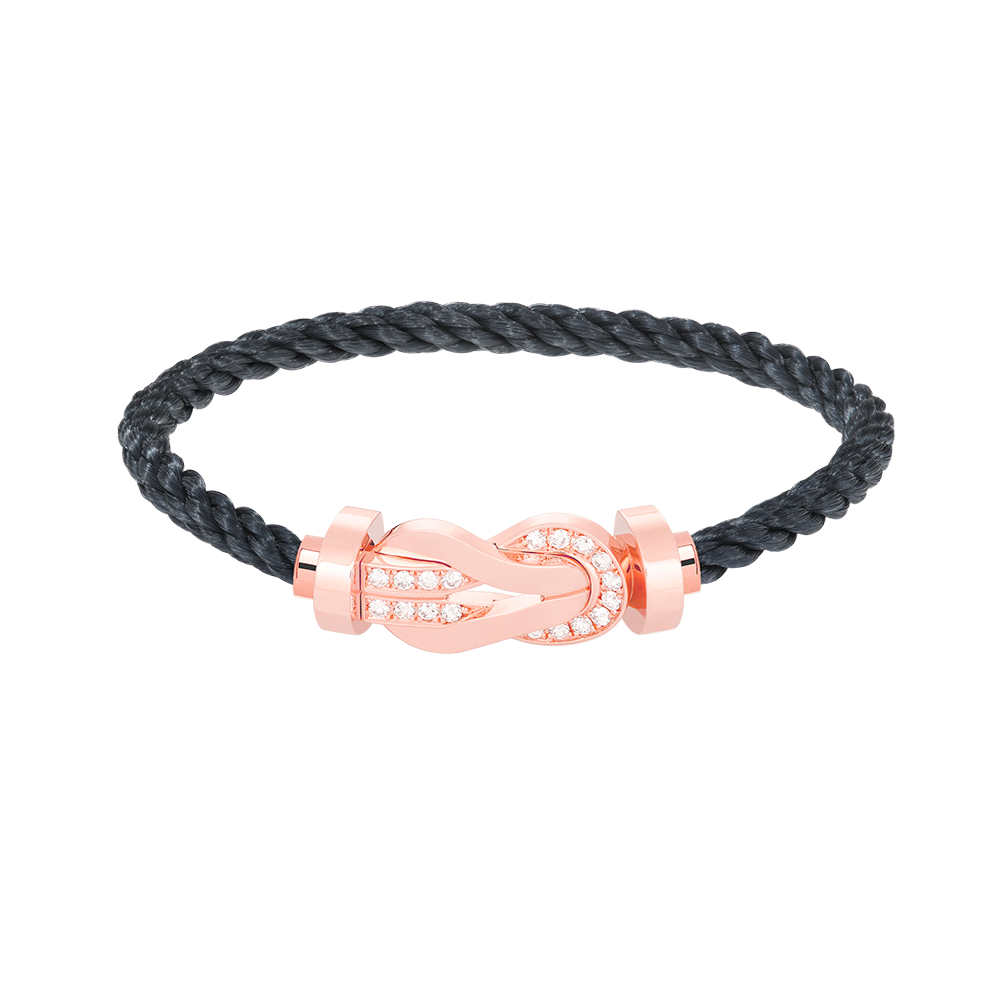 [⭐Hevara Jewelry]CHANCE LARGE 8 FIGURE BUCKLE HALF DIAMOND BRACELET ROSE GOLD