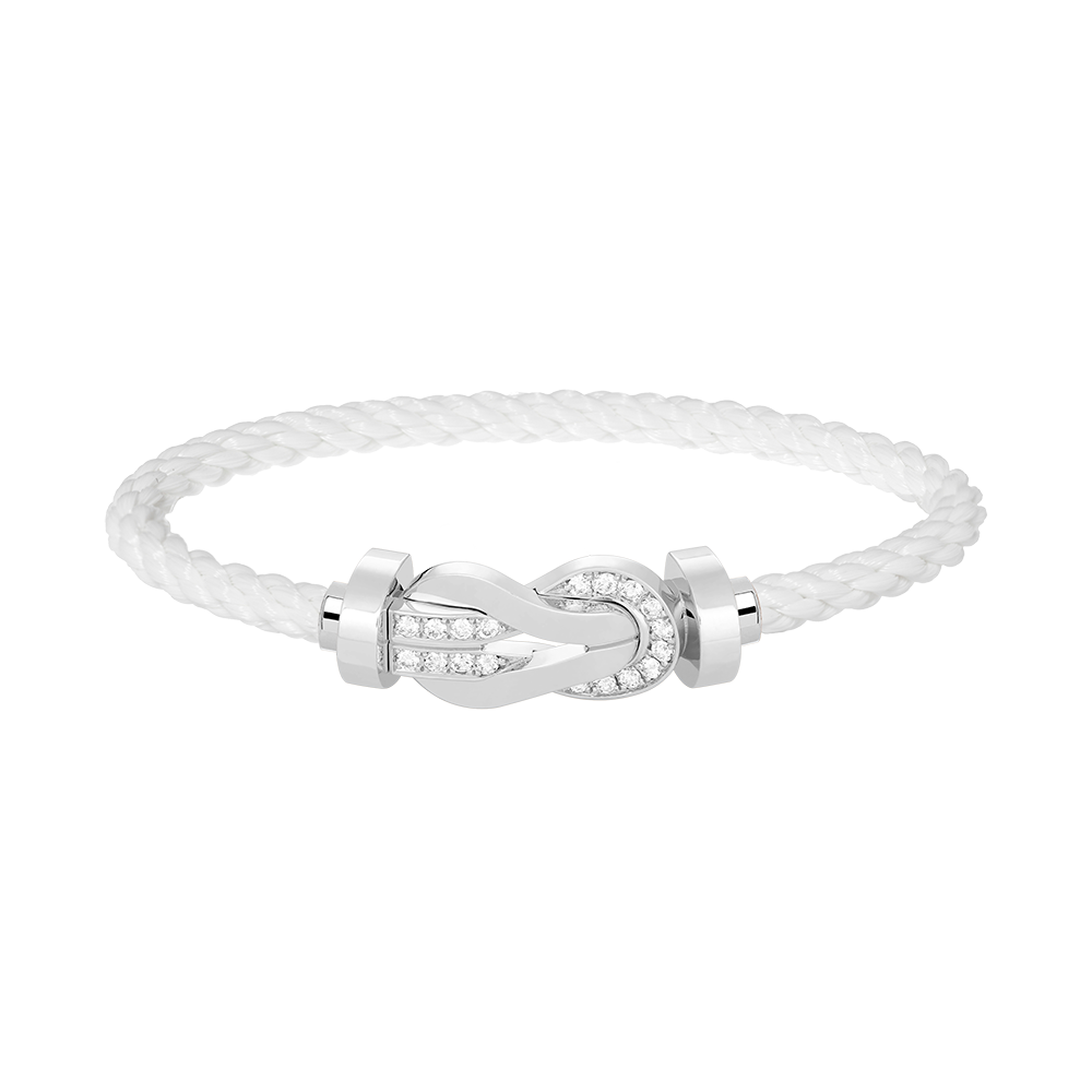 [⭐Hevara Jewelry]CHANCE LARGE 8 FIGURE BUCKLE HALF DIAMOND BRACELET SILVER