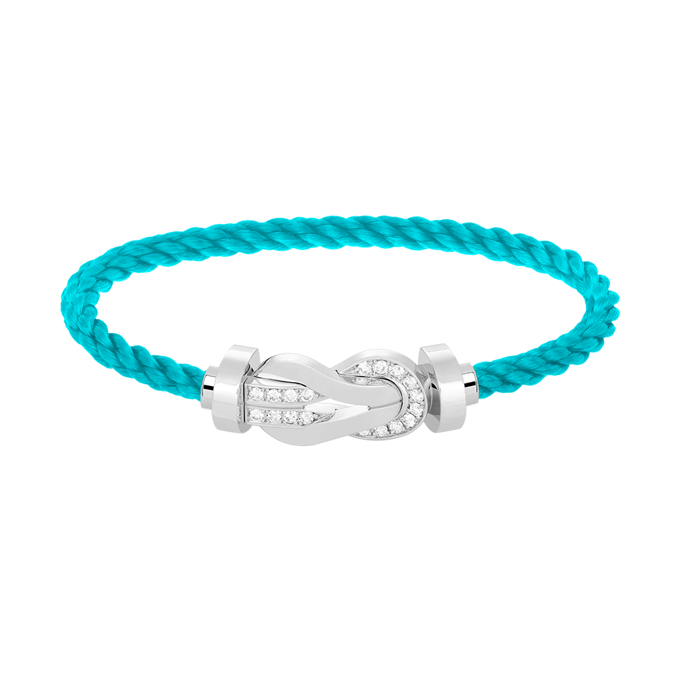 [⭐Hevara Jewelry]CHANCE LARGE 8 FIGURE BUCKLE HALF DIAMOND BRACELET SILVER