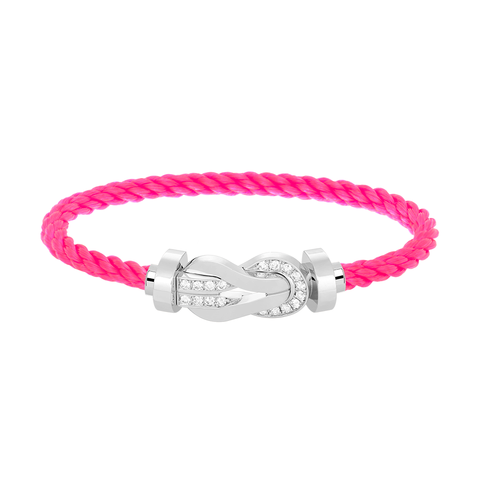 [⭐Hevara Jewelry]CHANCE LARGE 8 FIGURE BUCKLE HALF DIAMOND BRACELET SILVER