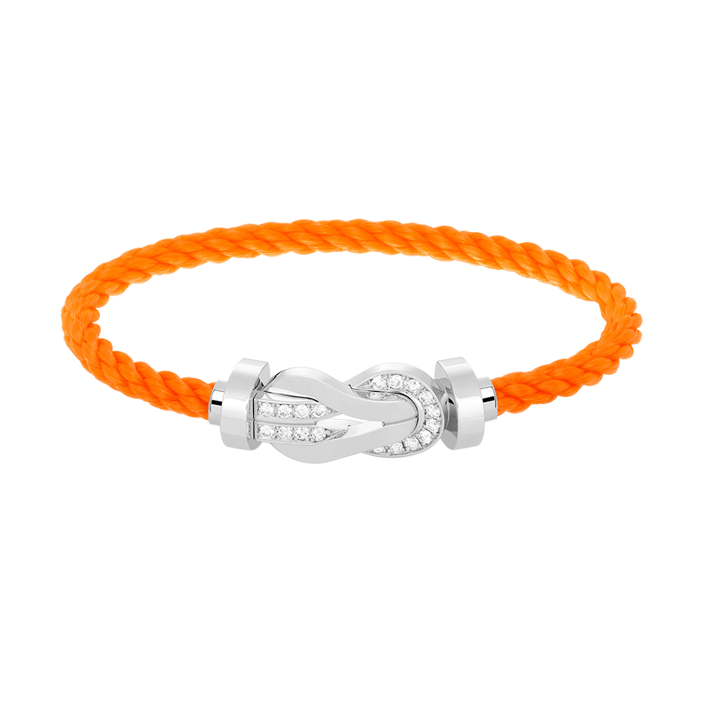 [⭐Hevara Jewelry]CHANCE LARGE 8 FIGURE BUCKLE HALF DIAMOND BRACELET SILVER