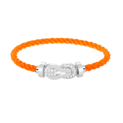 [⭐Hevara Jewelry]CHANCE LARGE 8 FIGURE BUCKLE HALF DIAMOND BRACELET SILVER