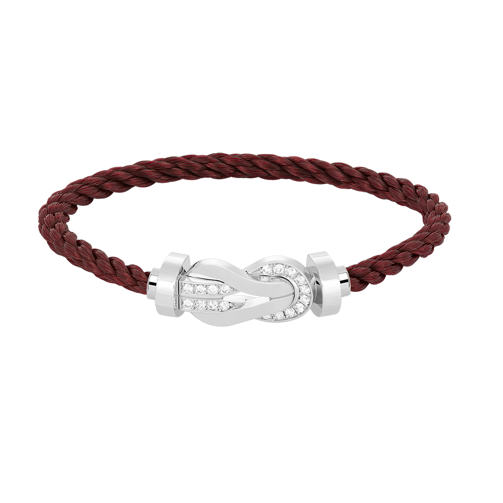 [⭐Hevara Jewelry]CHANCE LARGE 8 FIGURE BUCKLE HALF DIAMOND BRACELET SILVER