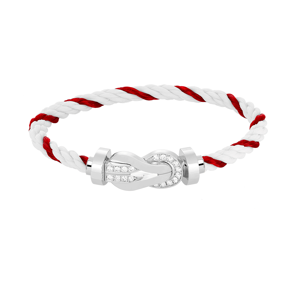 [⭐Hevara Jewelry]CHANCE LARGE 8 FIGURE BUCKLE HALF DIAMOND BRACELET SILVER
