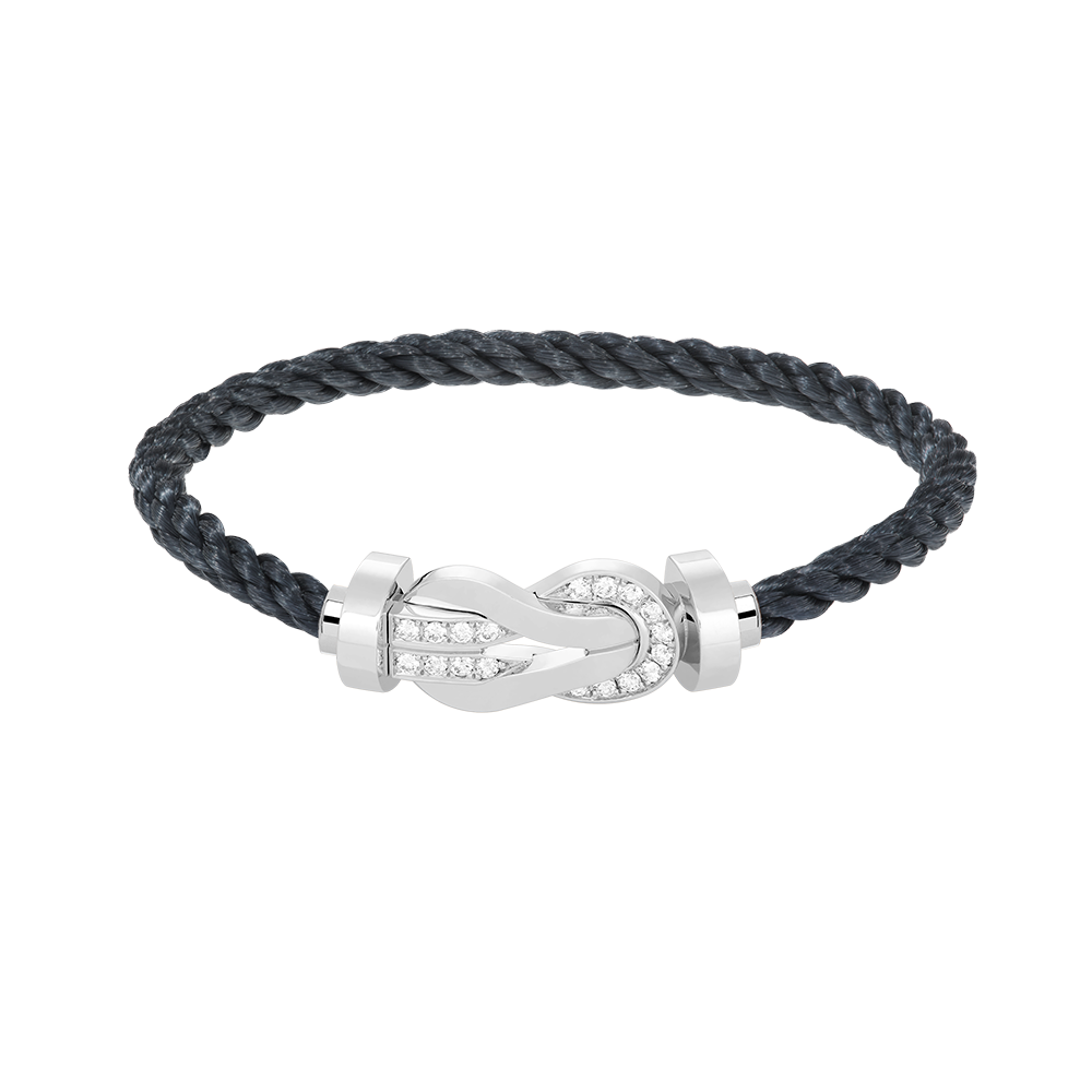 [⭐Hevara Jewelry]CHANCE LARGE 8 FIGURE BUCKLE HALF DIAMOND BRACELET SILVER