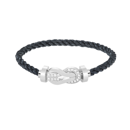 [⭐Hevara Jewelry]CHANCE LARGE 8 FIGURE BUCKLE HALF DIAMOND BRACELET SILVER