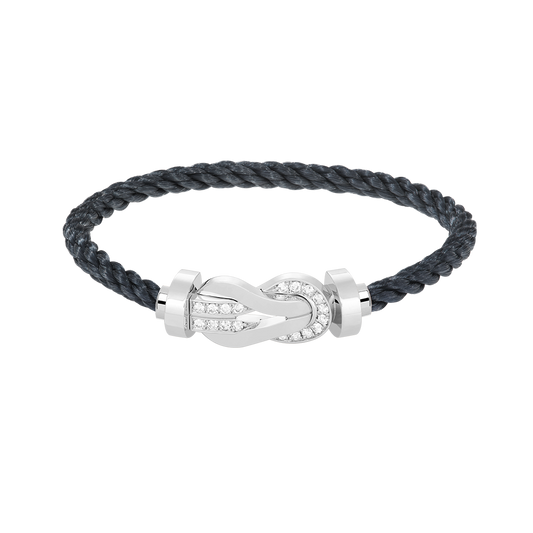 [⭐Hevara Jewelry]CHANCE LARGE 8 FIGURE BUCKLE HALF DIAMOND BRACELET SILVER