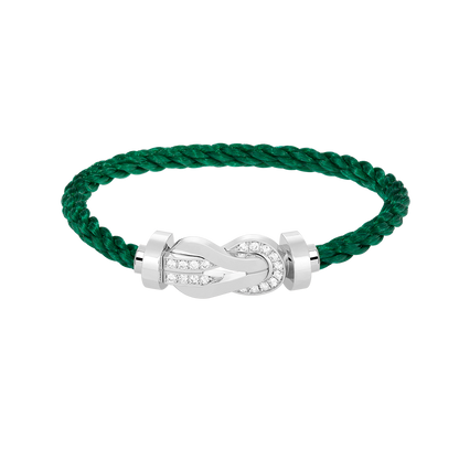 [⭐Hevara Jewelry]CHANCE LARGE 8 FIGURE BUCKLE HALF DIAMOND BRACELET SILVER