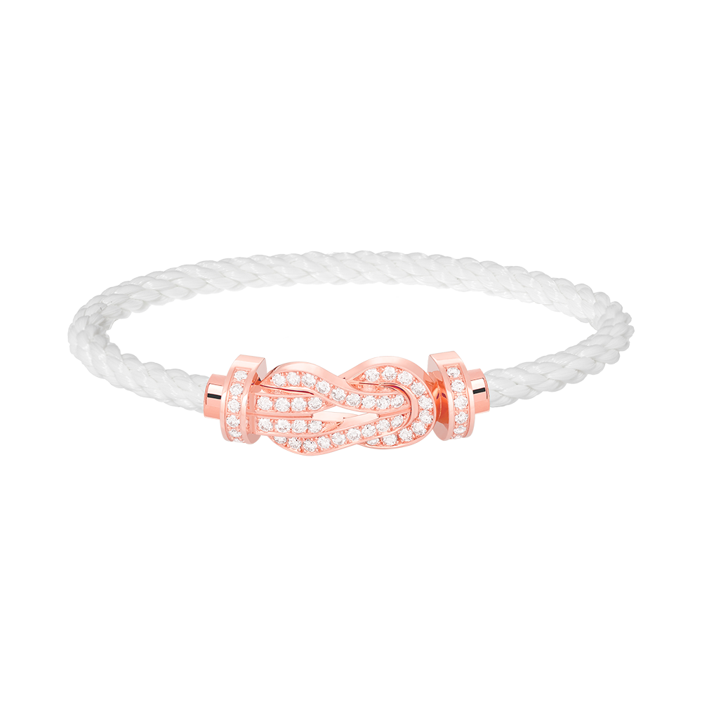 [⭐Hevara Jewelry]CHANCE LARGE 8 FIGURE BUCKLE FULL DIAMOND BRACELET ROSE GOLD