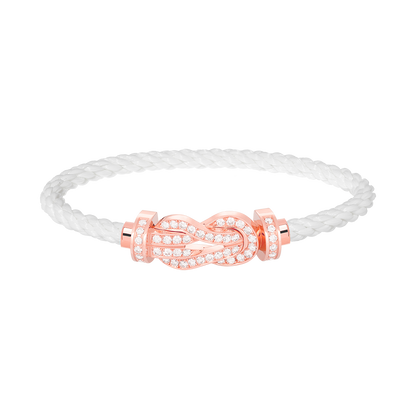 [⭐Hevara Jewelry]CHANCE LARGE 8 FIGURE BUCKLE FULL DIAMOND BRACELET ROSE GOLD