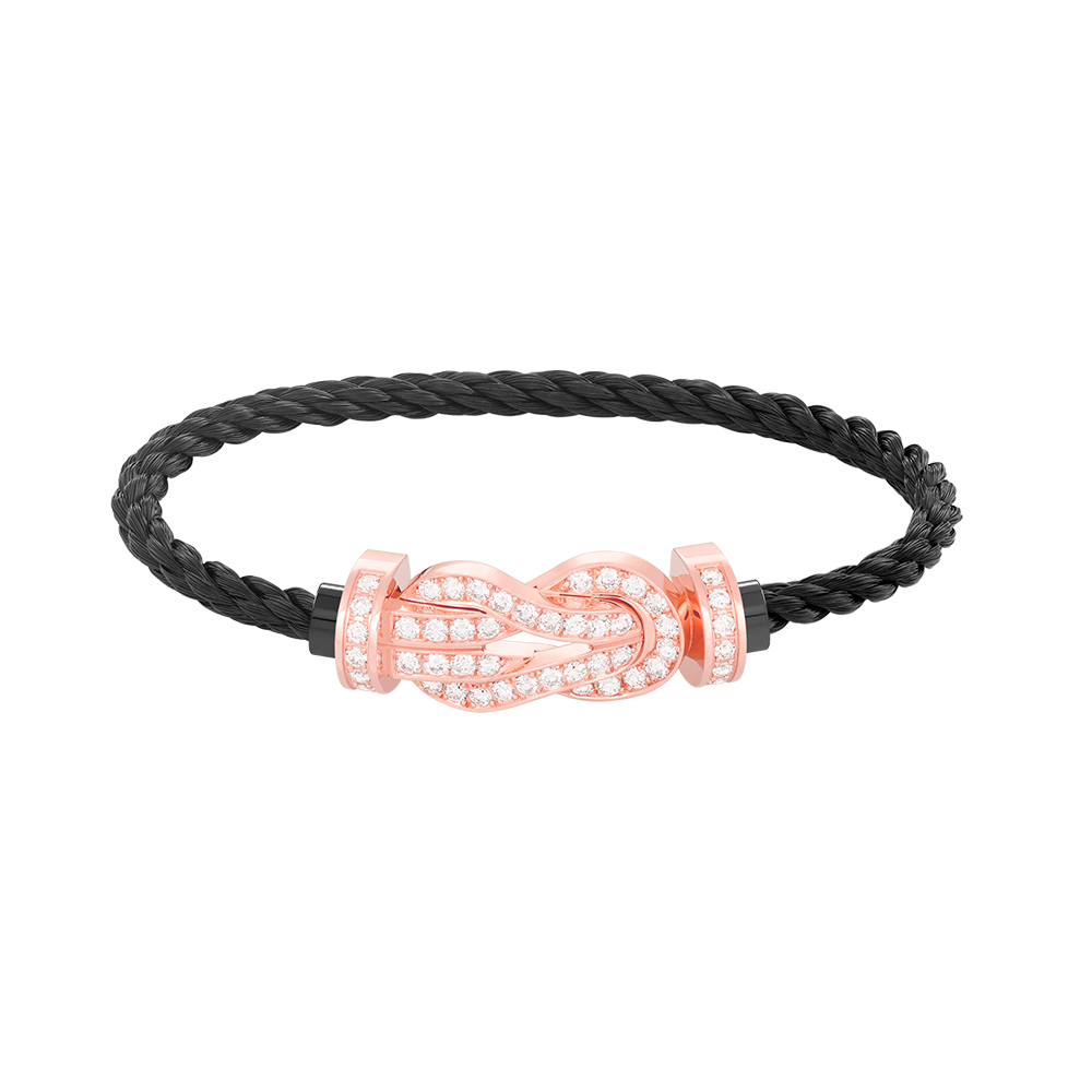 [⭐Hevara Jewelry]CHANCE LARGE 8 FIGURE BUCKLE FULL DIAMOND BRACELET ROSE GOLD