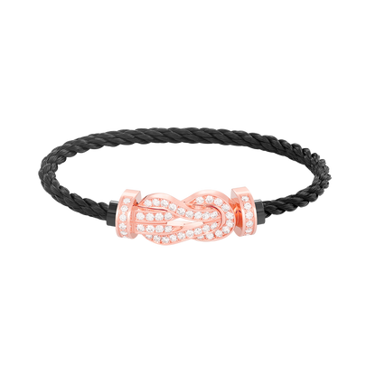 [⭐Hevara Jewelry]CHANCE LARGE 8 FIGURE BUCKLE FULL DIAMOND BRACELET ROSE GOLD