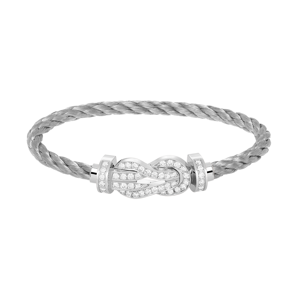 [⭐Hevara Jewelry]CHANCE LARGE 8 FIGURE BUCKLE FULL DIAMOND BRACELET SILVER