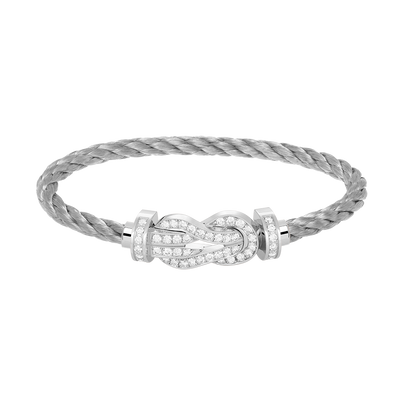 [⭐Hevara Jewelry]CHANCE LARGE 8 FIGURE BUCKLE FULL DIAMOND BRACELET SILVER
