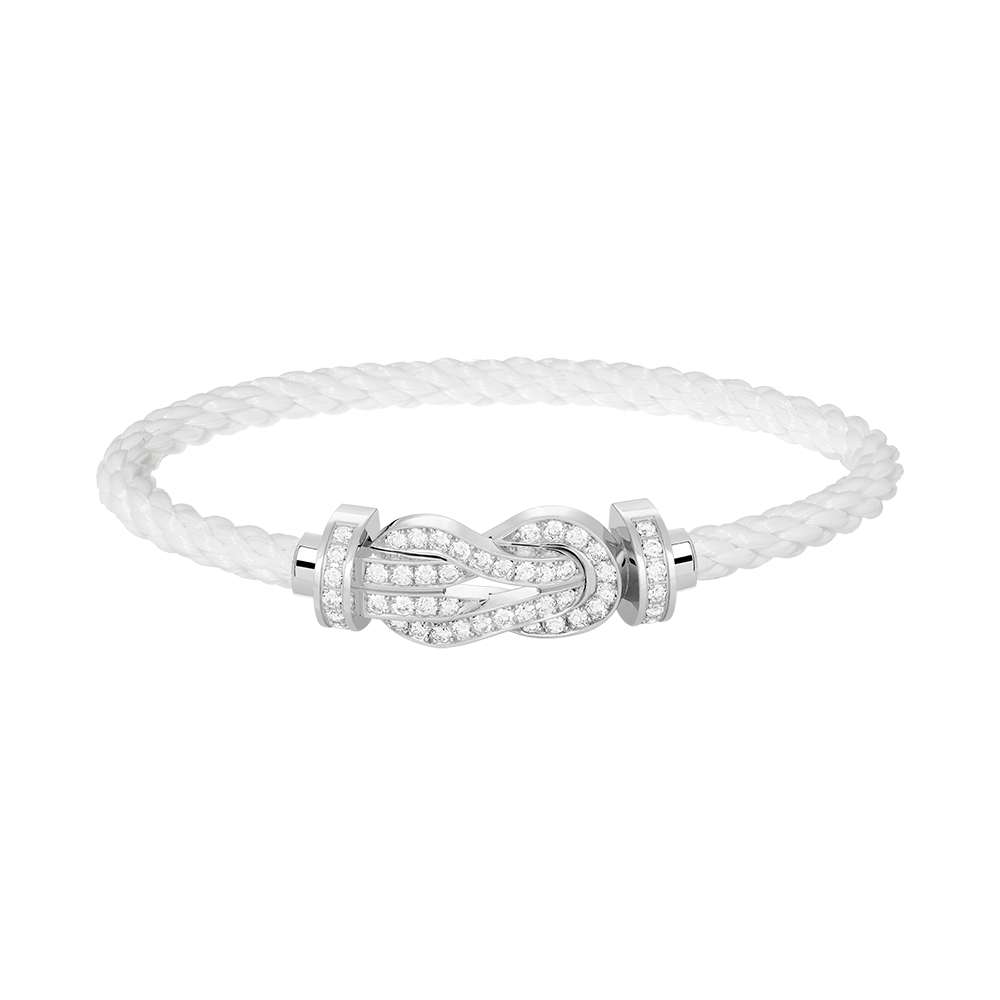 [⭐Hevara Jewelry]CHANCE LARGE 8 FIGURE BUCKLE FULL DIAMOND BRACELET SILVER