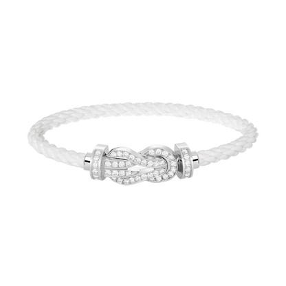 [⭐Hevara Jewelry]CHANCE LARGE 8 FIGURE BUCKLE FULL DIAMOND BRACELET SILVER