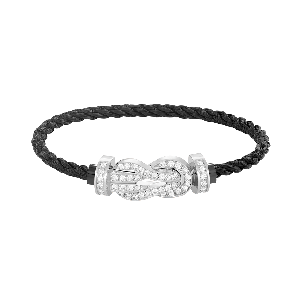[⭐Hevara Jewelry]CHANCE LARGE 8 FIGURE BUCKLE FULL DIAMOND BRACELET SILVER