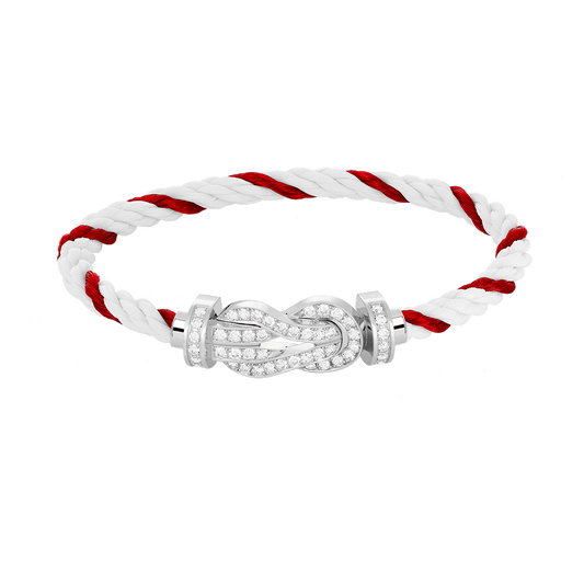 [⭐Hevara Jewelry]CHANCE LARGE 8 FIGURE BUCKLE FULL DIAMOND BRACELET SILVER